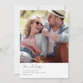 Modern minimalistisch script foto QR code bruiloft Kaart (Voorkant)