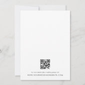 Modern minimalistisch script foto QR code bruiloft Kaart (Achterkant)