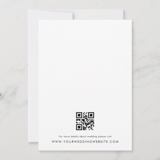 Modern minimalistisch script foto QR code bruiloft Kaart (Achterkant)