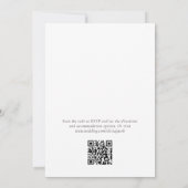 Modern minimalistisch script foto QR code bruiloft Kaart (Achterkant)