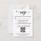 modern minimalistisch script foto rsvp bruiloft notitiekaartje (Voorkant)