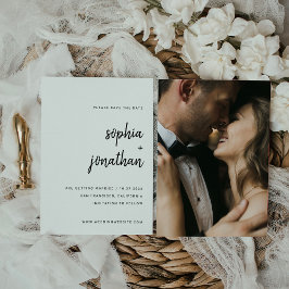 Modern minimalistisch script | Foto terug Save The Date