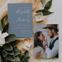 Modern minimalistisch script foto-usty Blue Weddin