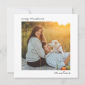 Modern minimalistisch script foto Vrolijk kerstfee Feestdagenkaart (Voorkant)