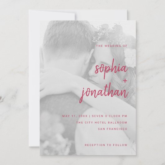 Modern minimalistisch script | Fotobruiloft Kaart (Voorkant)