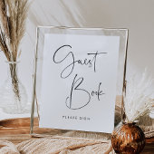 Modern Minimalistisch Script Gastenboek teken Poster