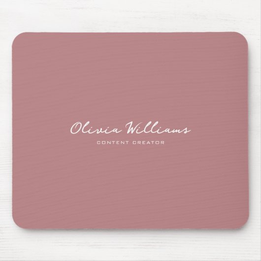 Modern minimalistisch script gepersonaliseerde boh muismat (Voorkant)