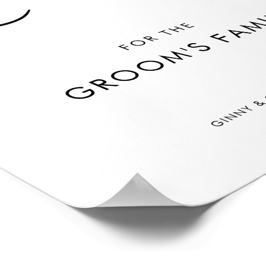 Modern Minimalistisch Script Gereserveerd Trouwbor Poster (Hoek)