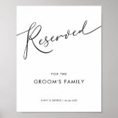 Modern Minimalistisch Script Gereserveerd Trouwbor Poster (Voorkant)