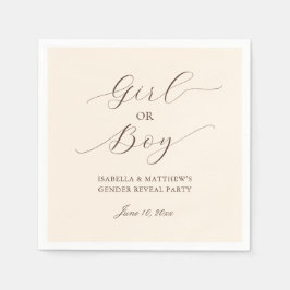 Modern minimalistisch script Geslacht Onthullen Pa Servet