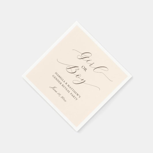 Modern minimalistisch script Geslacht Onthullen Pa Servet (Hoek)