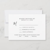 Modern minimalistisch script Gold Wedding RSVP (Achterkant)