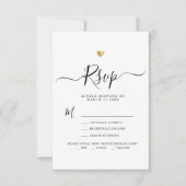 Modern minimalistisch script Gold Wedding RSVP (Voorkant)