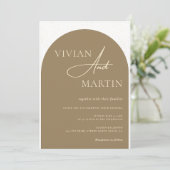 Modern minimalistisch script Golden Dust Wedding Kaart (Staand voorkant)