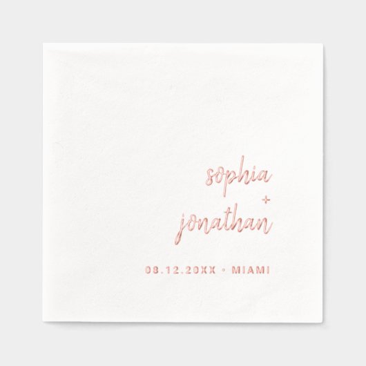 Modern minimalistisch script | Goud Folie Servetten (Voorkant)