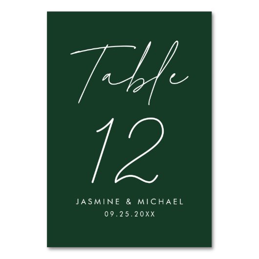 Modern Minimalistisch Script Groene bruiloft Kaart (Voorkant)