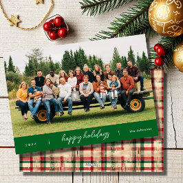 Modern minimalistisch script Groene Kerst Feestdagenkaart