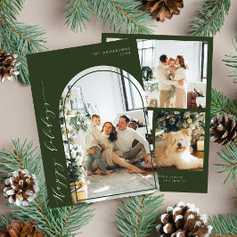 Modern minimalistisch script Happy Holiday Foto Gr Feestdagenkaart