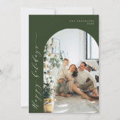 Modern minimalistisch script Happy Holiday Foto Gr Feestdagenkaart (Voorkant)