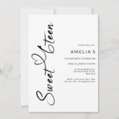 Modern Minimalistisch Script Hart Sweet 6teen Foto Kaart (Voorkant)