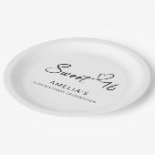 Modern minimalistisch script Heart Sweet 16 Papieren Bordje (Gekanteld)