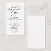 Modern minimalistisch script, huwelijk bedankt Enc Informatiekaartje (Voorkant / Achterkant)