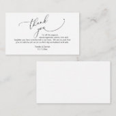 Modern minimalistisch script, huwelijk bedankt Enc Informatiekaartje (Voorkant / Achterkant)