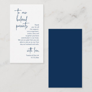 Modern minimalistisch script, huwelijk bedankt informatiekaartje