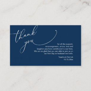Modern minimalistisch script, huwelijk bedankt informatiekaartje