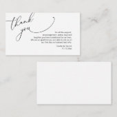 Modern minimalistisch script, huwelijk bedankt informatiekaartje (Voorkant / Achterkant)