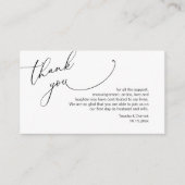 Modern minimalistisch script, huwelijk bedankt informatiekaartje (Voorkant)