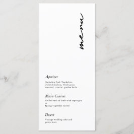 Modern minimalistisch script huwelijksmenu menu