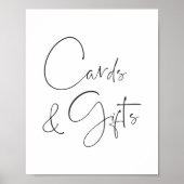 Modern minimalistisch script Kaarten & cadeaubordj Poster (Voorkant)