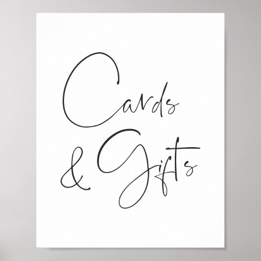 Modern minimalistisch script Kaarten & cadeaubordj Poster (Voorkant)