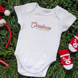 Modern minimalistisch script kerst familienaam romper