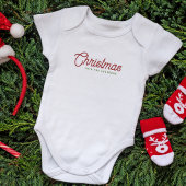 Modern minimalistisch script kerst familienaam romper