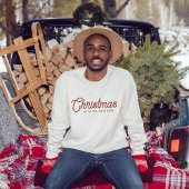 Modern minimalistisch script kerst familienaam trui