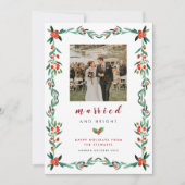 Modern minimalistisch script kerst getrouwd foto feestdagenkaart (Voorkant)