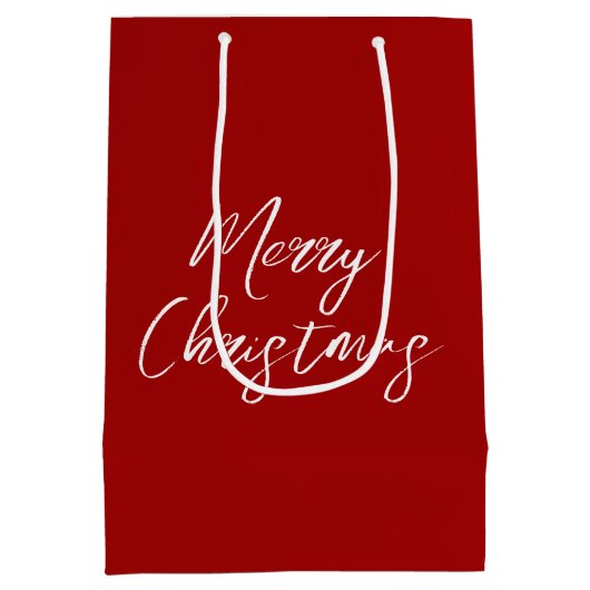 Modern minimalistisch script kerst medium cadeauzakje (Achterkant)