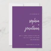 Modern minimalistisch script | Kleurrijk Paars huw Kaart (Voorkant)