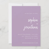 Modern minimalistisch script lavendel | Foto Terug Save The Date (Voorkant)