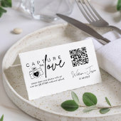 Modern minimalistisch script Leg de Love QR-code v Kaart
