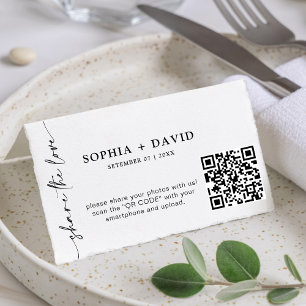 Modern minimalistisch script Leg de Love QR-code v Kaart