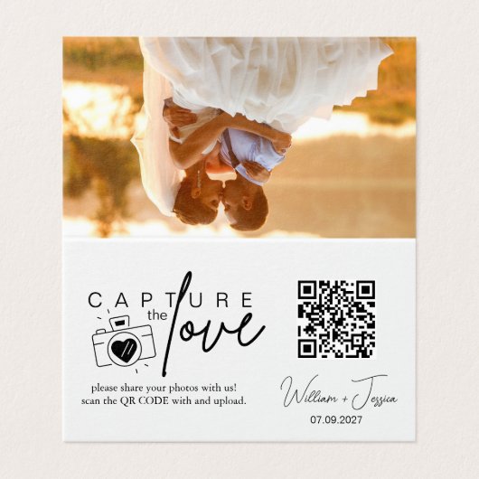 Modern minimalistisch script Leg de Love QR-code v Kaart (Buitenkant ongevouwen)