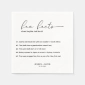 Modern Minimalistisch Script Leuke Feiten Bruiloft Servet (Voorkant)