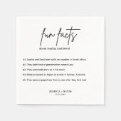 Modern Minimalistisch Script Leuke Feiten Bruiloft Servet (Voorkant)