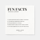 Modern Minimalistisch Script Leuke Feiten Bruiloft Servet (Voorkant)