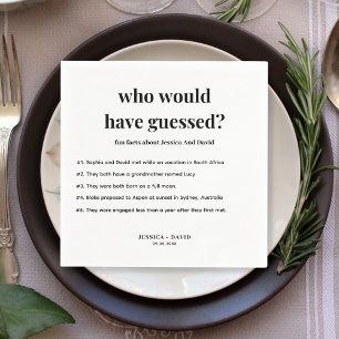 Modern Minimalistisch Script Leuke Feiten Bruiloft Servet