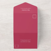 Modern minimalistisch script magenta Red | Weddens All In One Uitnodiging (Buitenkant)