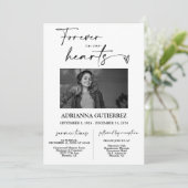 Modern minimalistisch script Memorial Photo Funera Kaart (Staand voorkant)